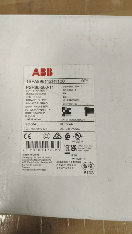 PSR60-600-11 ABB Soft Starter - Reliable Industrial Starter