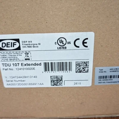 Generator Control Monitoring with DEIF TDU107 1241010020E Display