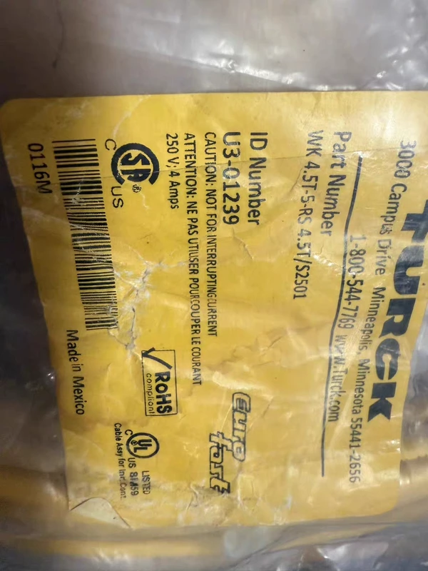 TURCK WK4.5T-5-RS4.5T/S2501 High-Performance Industrial Cable