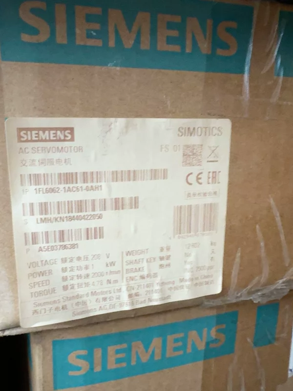 SIEMENS 1FL6062-1AC61-0AH1 Servo Motor for Precision Motion