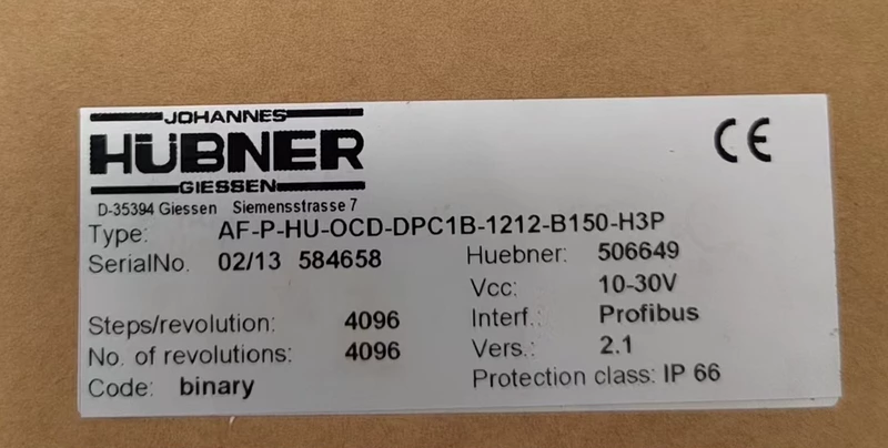 Hübner AF-P-HU-OCD-DPC1B-1212-B150-H3P Incremental Encoder for Precision