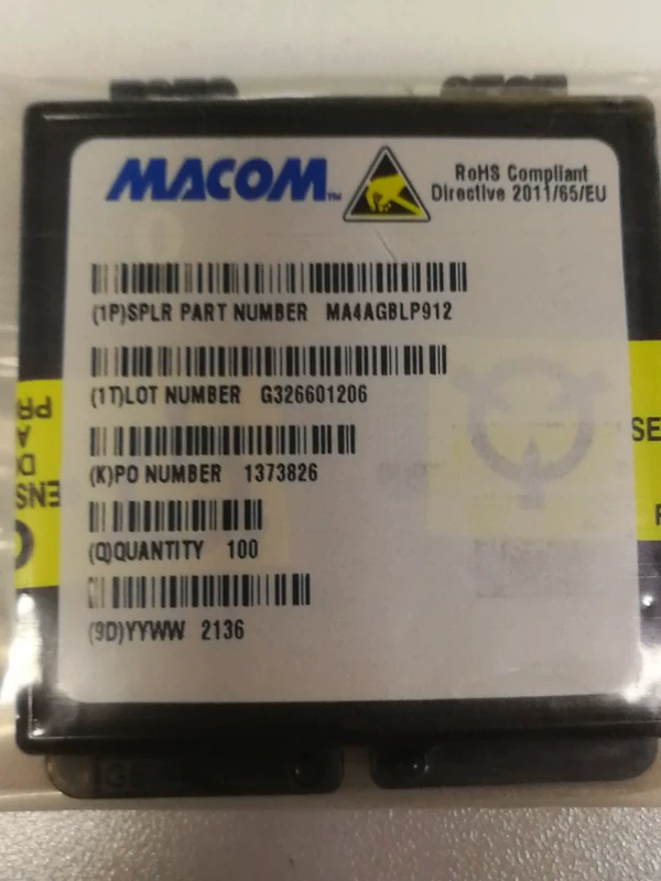 MACOM MA4AGBLP912 GaAs RF Switch for Microwave Applications