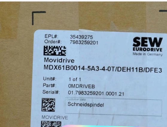 Sew Eurodrive MDX61B0014-5A3-4-0T/DEH11B/DFE3 Frequency Inverter