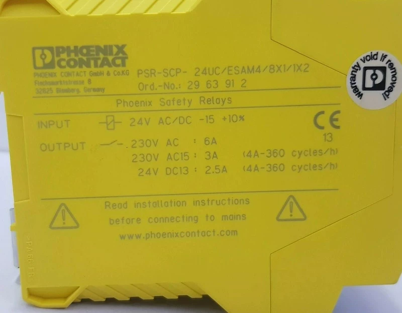 PHOENIX CONTACT PSR-SCP-ESAM4 24UC Safety Relay 8X1
