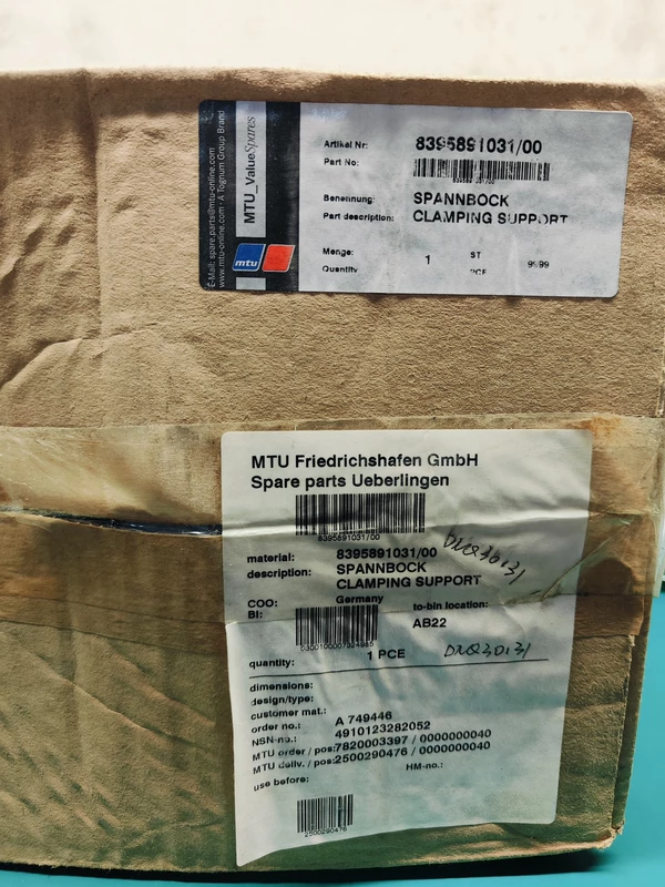Clamping Support MTU 8395891031/00 for Industrial Use