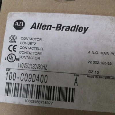 Industrial Contactor Allen-Bradley 100-C09D400 9A AC