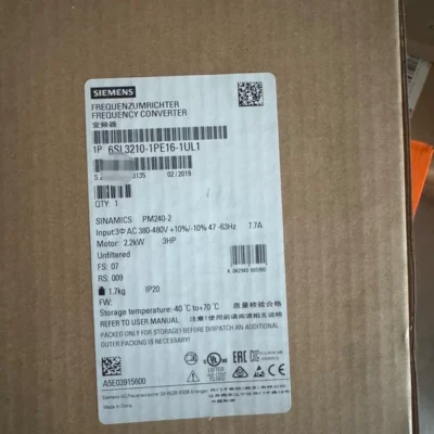 Pump and Conveyor Motor Control Siemens 6SL3210-1PE16-1UL1 VFD