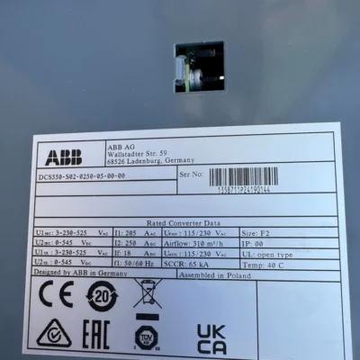 ABB DCS550-S02-0250-05-00-00 DC Drive Industrial Control