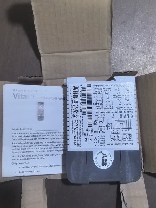 SIL 3 Machine Safety Controller ABB VITAL 1 2TLA020052R1000