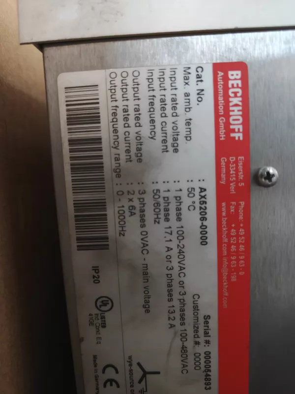 Industrial Motion Control BECKHOFF AX5106-0000 Drive