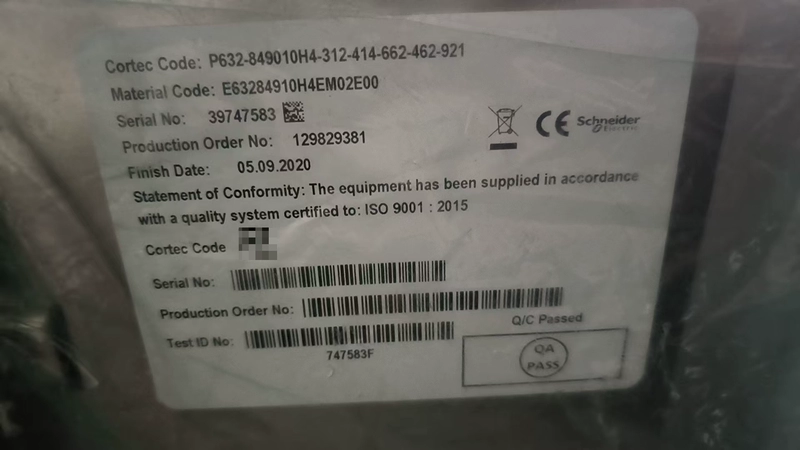 Power System Protection Schneider P632-849010H4-312-414-662-462-921 - Image 2
